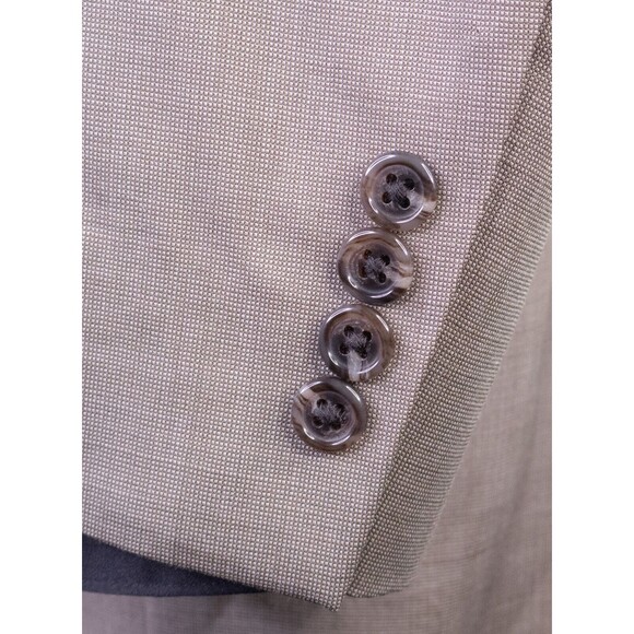 Jos. A. Bank Suit Coat Jacket Blazer Sz 44R Solid Beige Wool Two Button EUC - Picture 7 of 13